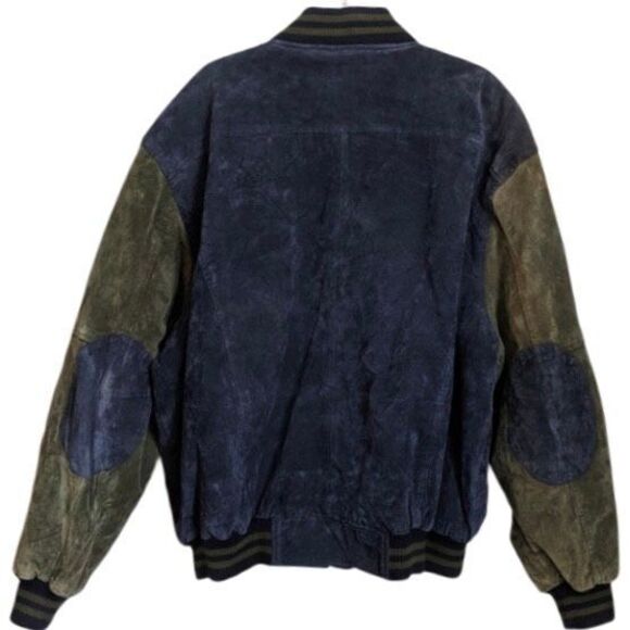 Vintage Varsity Navy Green Suede Leather Jacket Men’s Size XX L Princeton N.J. - Picture 6 of 8